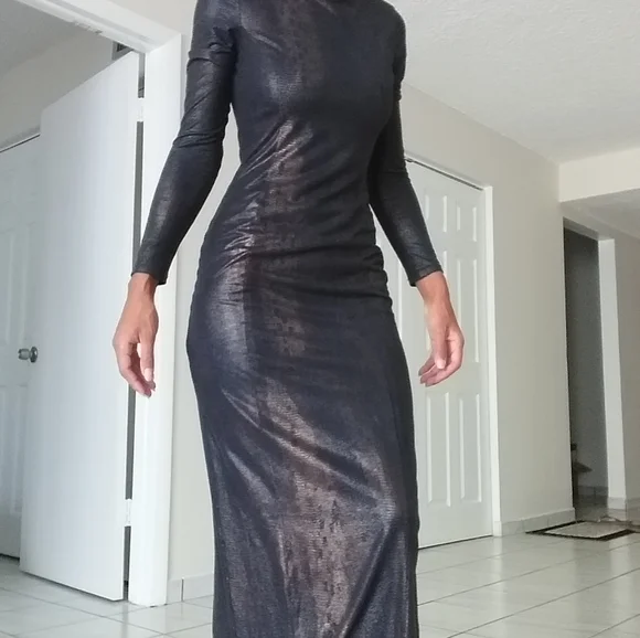 Real Bebe Coppertail full length dress - Picture 1 of 4